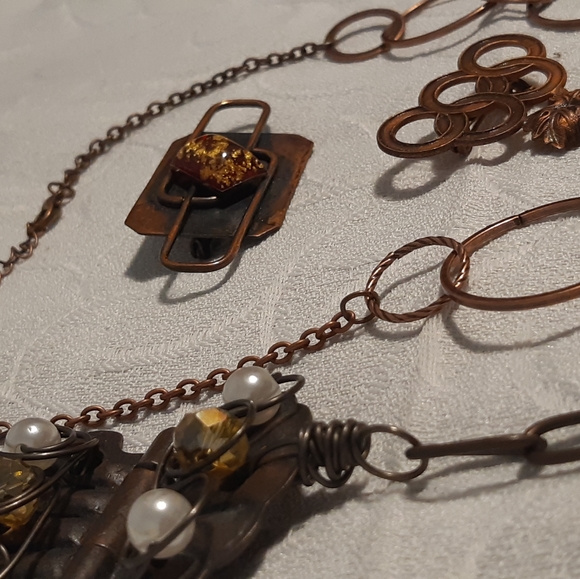 VTG,Copper Boundle,Necklace,Bracelet,And Brooches, - Picture 4 of 16